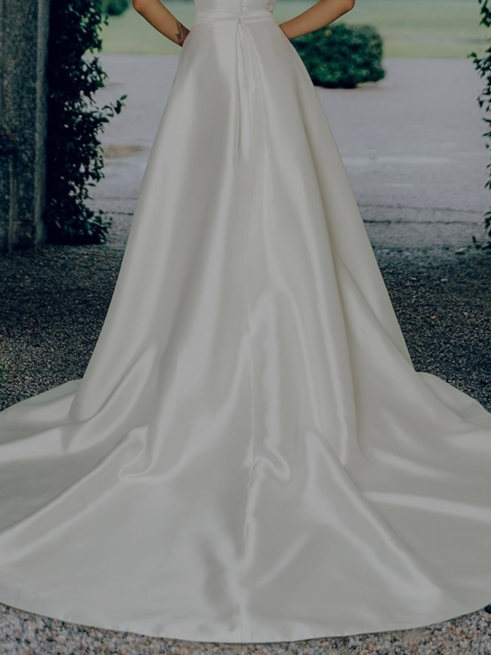 Ivory A-Line Satin Bridal Skirt